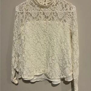 Abercrombie & Fitch Lace Blouse - Cream